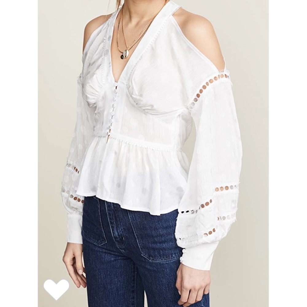 N12H Claudia white polkadot top - Picture 2 of 6